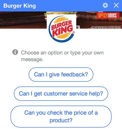 Burger King’s bot uses automatic prompts to guide customers