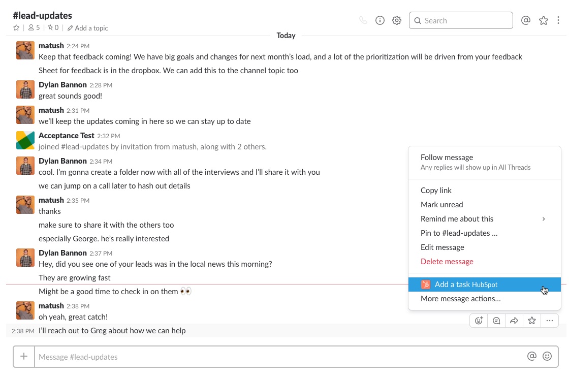 HubSpot Slack Integration