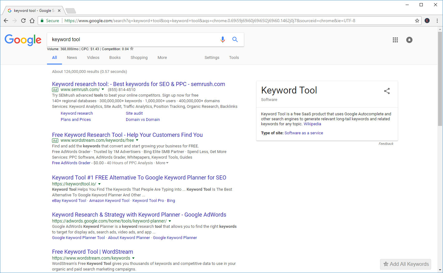 Keywords Everywhere Chrome Extension