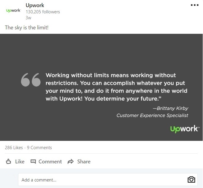 UpWork is taking advantage of LinkedIn recruitment potential