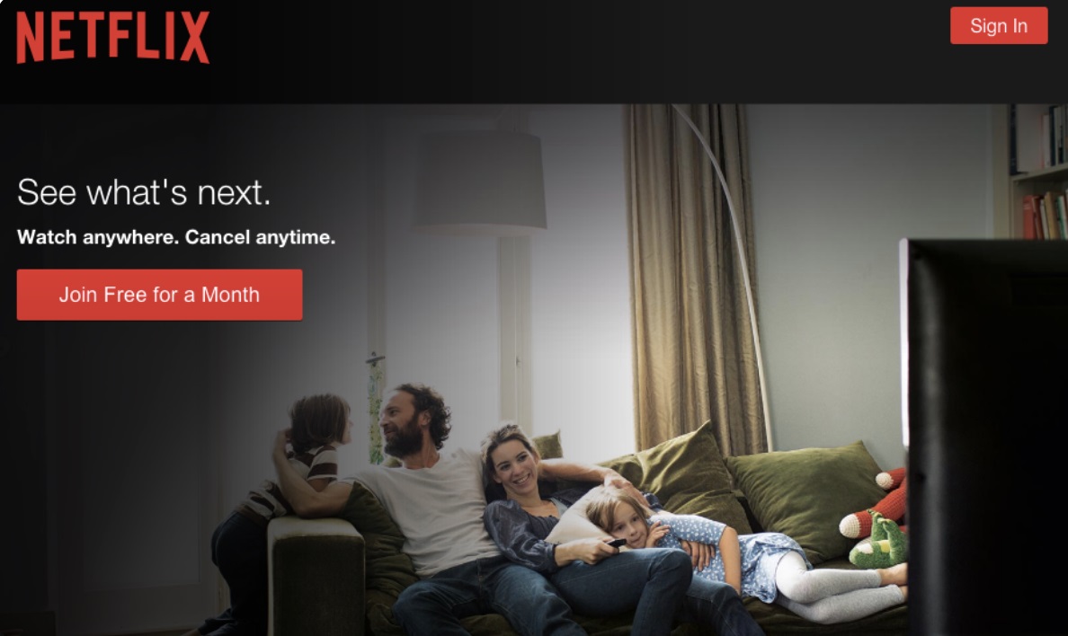 Netflix Landing Page Cancel