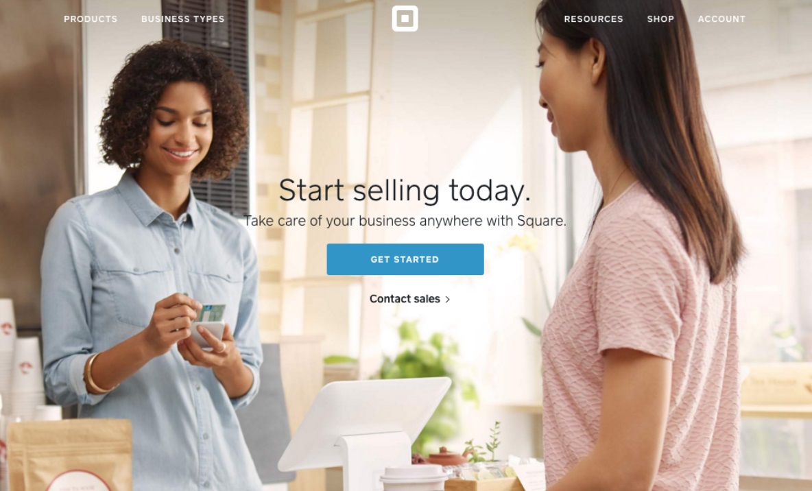 Square Landing Page Button